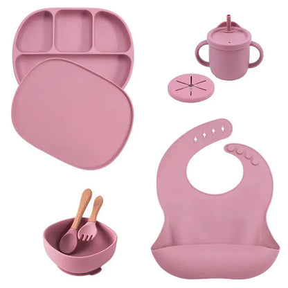 5Pcs/Set Silicone Children Tableware