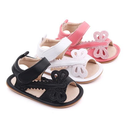 New Baby Girl Sandales Newborn Summer Shoes Toddler Princess Soft Rubber Sole Dragonfly Flats for 1 Year Infant Leather Sandalen