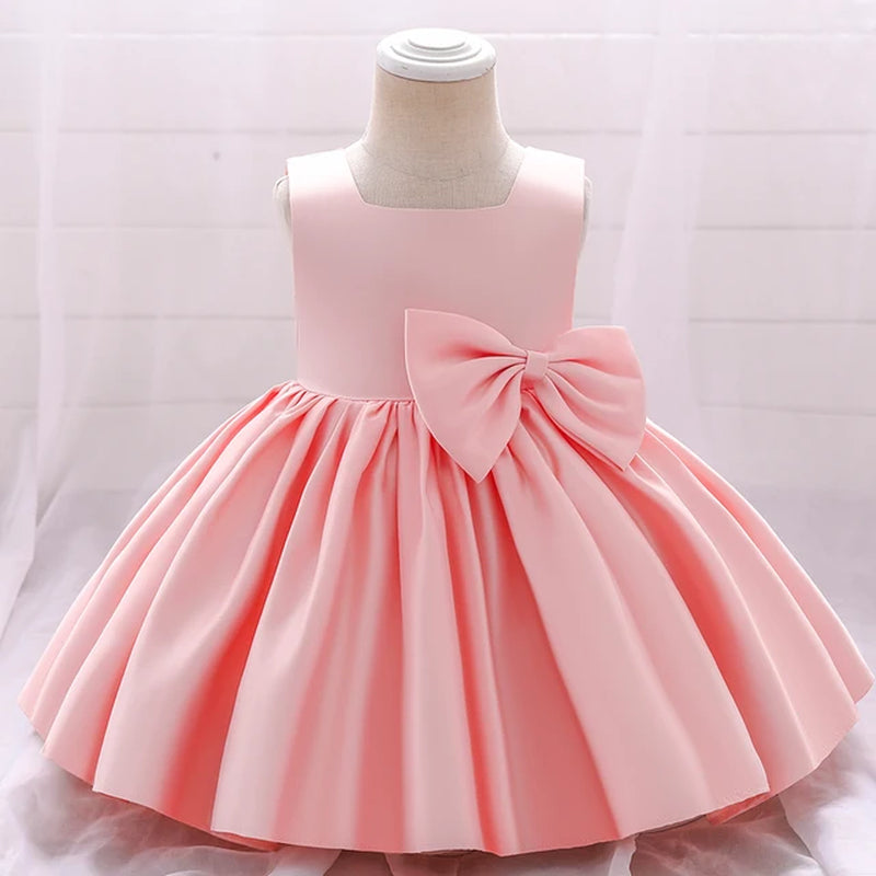 2023 Formal 2 1 Year Birthday Dress for Baby Girl Clothes Big Bow Princess Dress Party Wedding Dresses Baptism White Ceremony