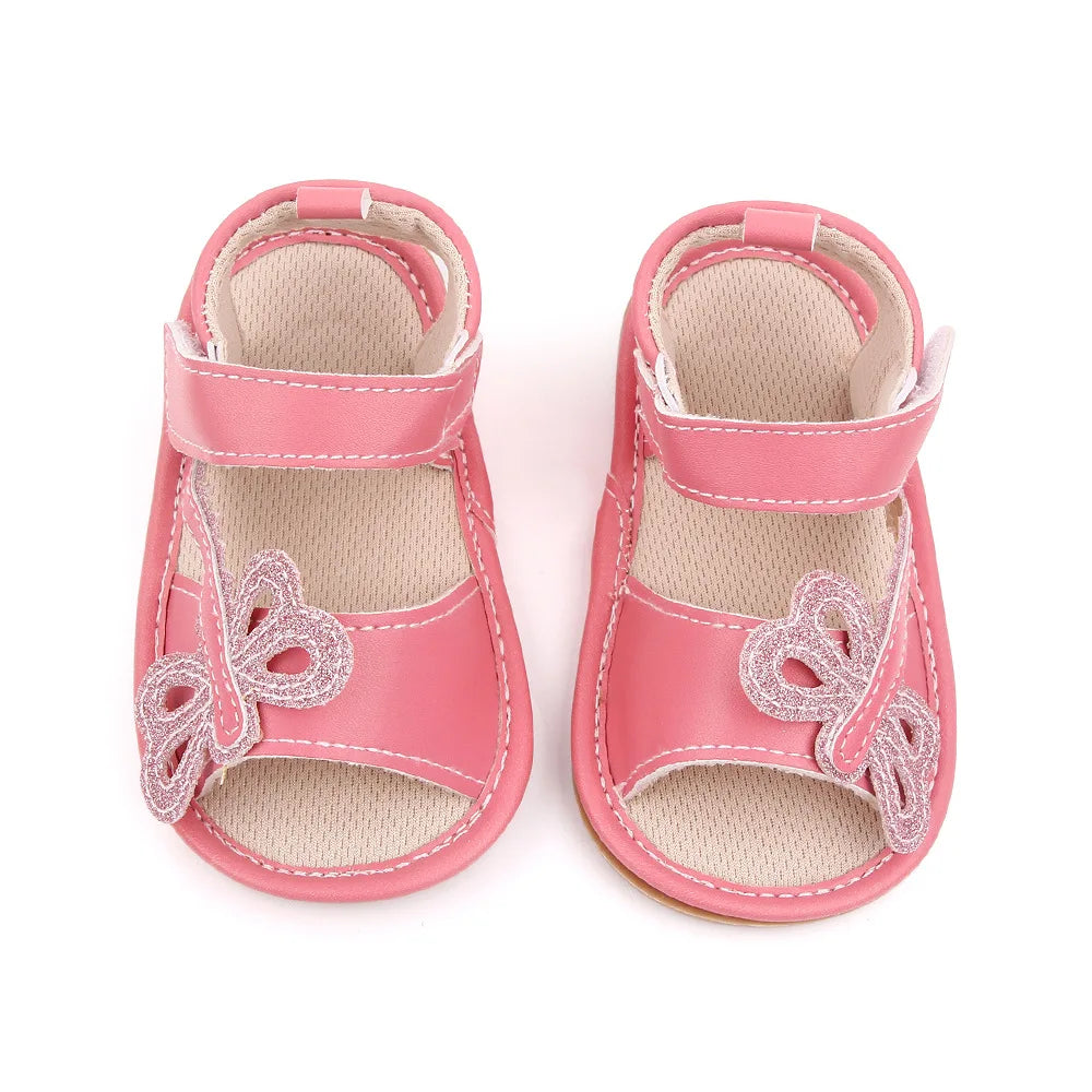 New Baby Girl Sandales Newborn Summer Shoes Toddler Princess Soft Rubber Sole Dragonfly Flats for 1 Year Infant Leather Sandalen