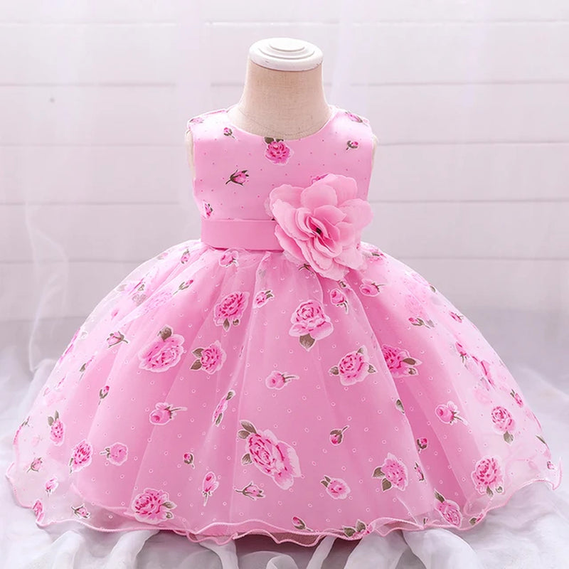 2023 Formal 2 1 Year Birthday Dress for Baby Girl Clothes Big Bow Princess Dress Party Wedding Dresses Baptism White Ceremony