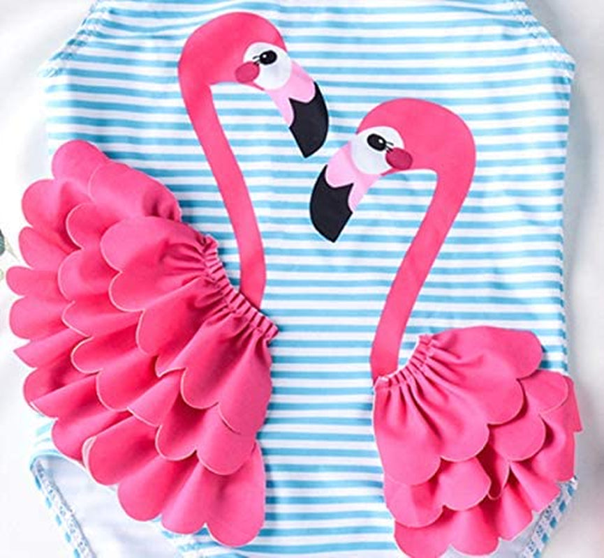 Baby Girl One Piece Swimsuit Swimwear Toddler Kid Flamingo Bikini Bathing Suit Sunsuit Rash Guard 1-5T