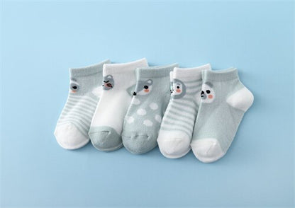 5Pairs/Set New Summer Thin Newborn Baby Boys Girls Socks Cotton Infant Floor Sock Casual Cartoon Toddler 0-24Month