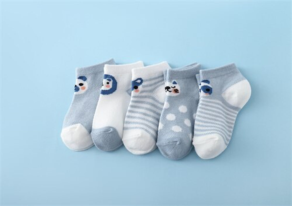 5Pairs/Set New Summer Thin Newborn Baby Boys Girls Socks Cotton Infant Floor Sock Casual Cartoon Toddler 0-24Month