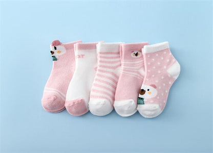 5Pairs/Set New Summer Thin Newborn Baby Boys Girls Socks Cotton Infant Floor Sock Casual Cartoon Toddler 0-24Month