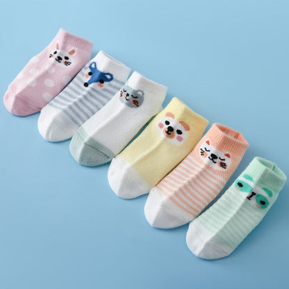 5Pairs/Set New Summer Thin Newborn Baby Boys Girls Socks Cotton Infant Floor Sock Casual Cartoon Toddler 0-24Month