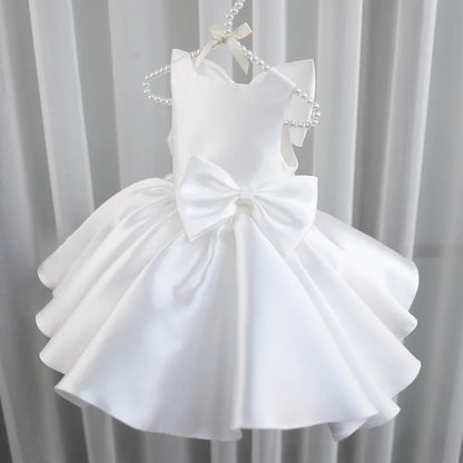 2023 Formal 2 1 Year Birthday Dress for Baby Girl Clothes Big Bow Princess Dress Party Wedding Dresses Baptism White Ceremony