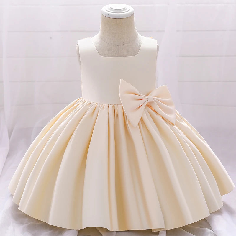 2023 Formal 2 1 Year Birthday Dress for Baby Girl Clothes Big Bow Princess Dress Party Wedding Dresses Baptism White Ceremony