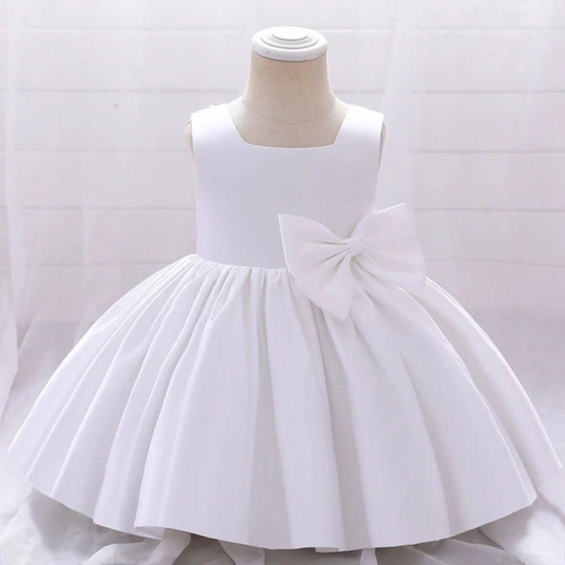 2023 Formal 2 1 Year Birthday Dress for Baby Girl Clothes Big Bow Princess Dress Party Wedding Dresses Baptism White Ceremony